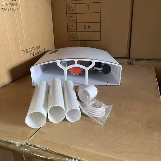 Cisterna de descarga de plástico para economia de água, montada na parede do banheiro, tanque de água sanitário pendurado na parede com marca de água
